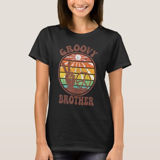 Groovy Brother 70s Aesthetische Nostalgia 1970's R T-shirt (Voorkant)