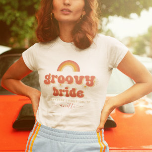 Groovy Bruid Naam Retro 70s Meisjes Uitje Voor De T-shirt