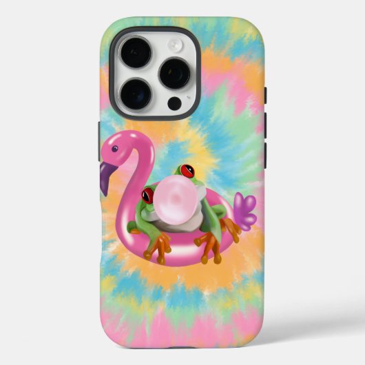 Groovy Bubblegum Blowing Tree Frog Tie Dye Case-Mate iPhone Case (Achterkant)