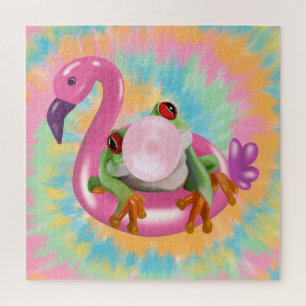Groovy Bubblegum Blowing Tree Frog Tie Dye Legpuzzel