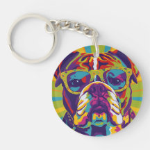 Groovy Bulldog-sleutelhanger