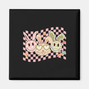 Groovy Bunny Smile Face Happy Easter Day Rabbit Hi Magneet