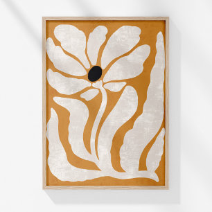 Groovy Burnt Sinaasappel Beige Abstract Bloemenwan Poster