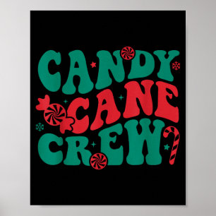 Groovy Candy Cane Crew Matchende Familie Groep Squ Poster