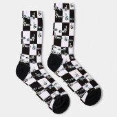 Groovy Car Racing Retro Race Pattern Sokken (Rechts)