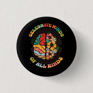 Groovy Celebrate Minds of All Kinds Neurodiversity Ronde Button 3,2 Cm