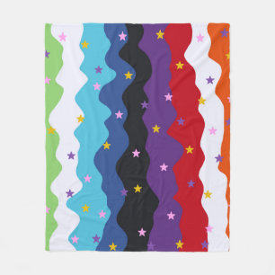 Groovy Celestial Stripe Bold Kleurrijk Abstract Fleece Deken