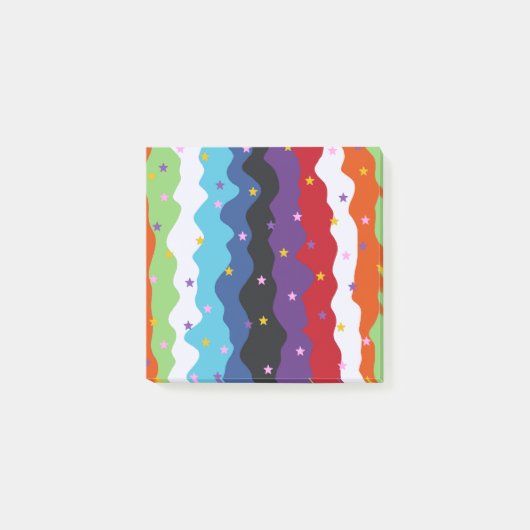 Groovy Celestial Stripe Bold Kleurrijk Abstract Post-it® Notes (Voorkant)