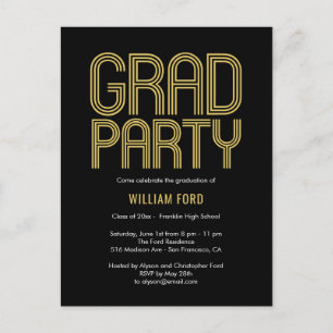 Groovy Charm Graduation Party Briefkaart