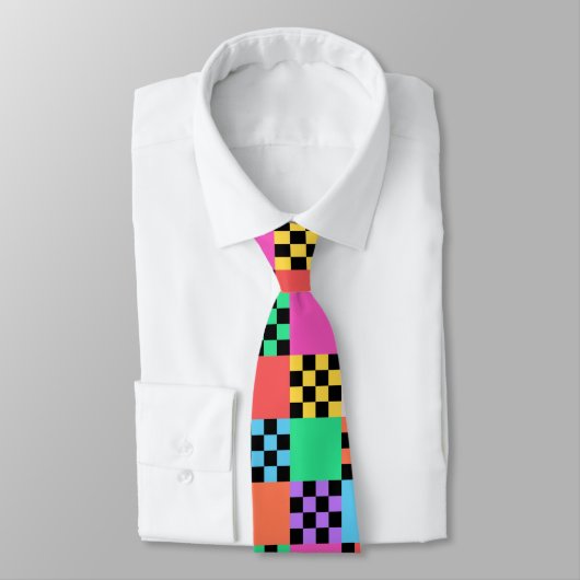 Groovy Checkered Minimalist Chess Board Stropdas (Gebonden)