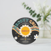 Groovy Chic Retro Vinyl Record Verjaardag Kaart (Staand voorkant)