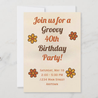 Groovy Childens Birthday Invitation Kaart