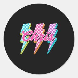 Groovy Chris Bliksemschicht Geruit I Love Meme Ronde Sticker