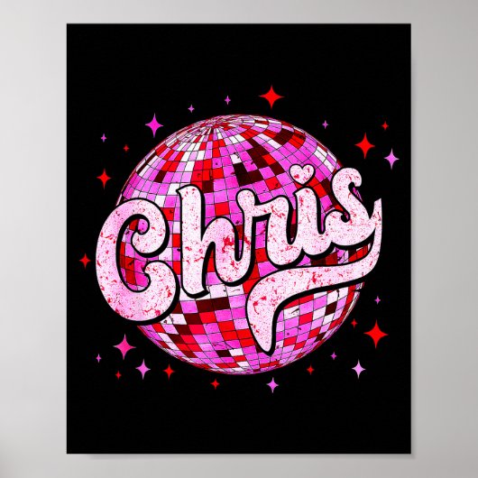 Groovy Chris First Name D I Love Chris Tees Meme  Poster (Voorkant)