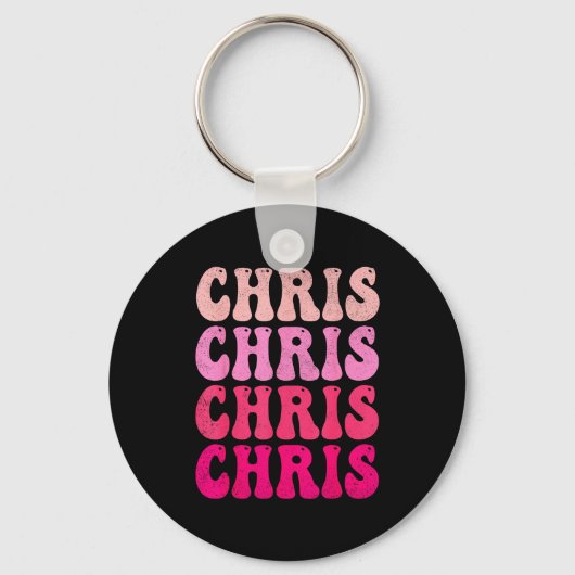 Groovy Chris First Name D I Love Chris Tees Meme Sleutelhanger (Voorkant)
