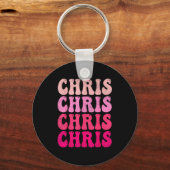 Groovy Chris First Name D I Love Chris Tees Meme Sleutelhanger (Voorkant)