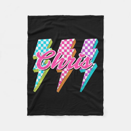 Groovy Chris Lightning Bolt Checkered I Love Meme  Fleece Deken (Voorkant)