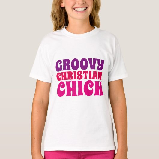 GROOVY CHRISTELIJKE CHICK, meisjes T-shirts (Voorkant)