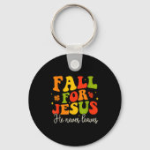 Groovy Christian Sayings Halloween Fall For Jesus Sleutelhanger (Voorkant)