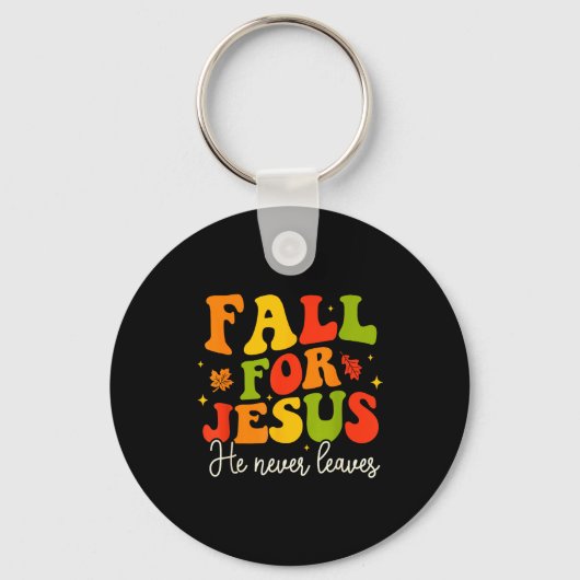 Groovy Christian Sayings Halloween Fall For Jesus  Sleutelhanger (Voorkant)