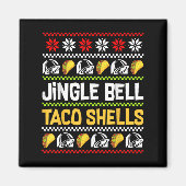Groovy Christmas Jingle Bells Taco Shells Ugly Xma Magneet (Voorkant)