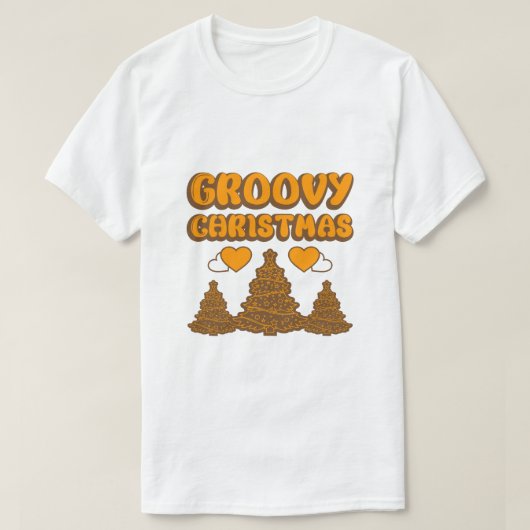 "Groovy Christmas" Retro 70s Style Holiday T-Shirt (Design voorkant)