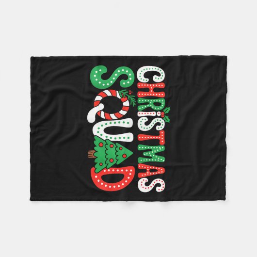 Groovy Christmas Squad Kerstboom Familie Matching  Fleece Deken (Voorkant (Horizontaal))