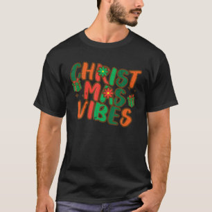 Groovy Christmas Vibes Retro Xmas Mannen Vrouwen T-shirt
