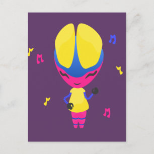 Groovy CMYK Robot Briefkaart