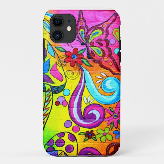 groovy colorful butterfly hoesje (Achterkant)