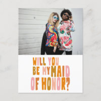 Groovy Colorful Maid of Honor Photo Voorstel