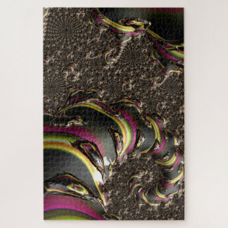 Groovy Colorful Trippy Funky Spiraling Fractal Art Legpuzzel