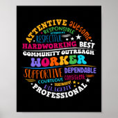 Groovy Community Outreach Worker Back To School Poster (Voorkant)