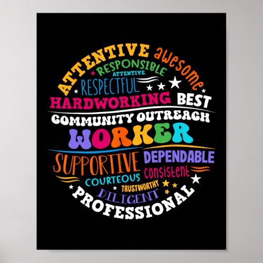 Groovy Community Outreach Worker Back To School Poster (Voorkant)