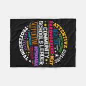 Groovy Community Schools Leader Spreading Positivi Fleece Deken (Voorkant (Horizontaal))