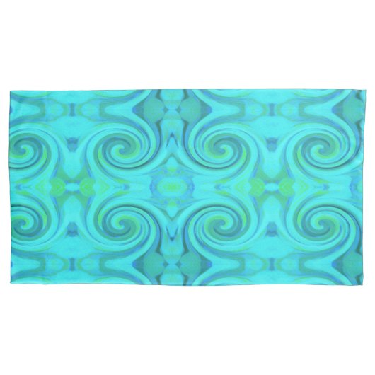 Groovy Cool Abstract Aqua Liquid Art Swirl Patroon Kussensloop (Voorkant-Links)