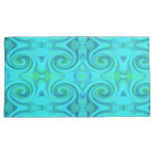 Groovy Cool Abstract Aqua Liquid Art Swirl Patroon Kussensloop (Voorkant-Rechts)