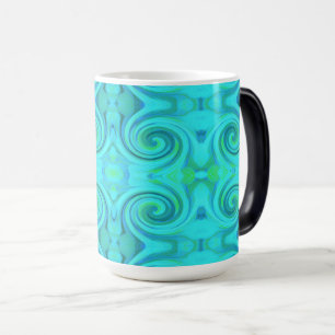 Groovy Cool Abstract Aqua Liquid Art Swirl Patroon Magische Mok