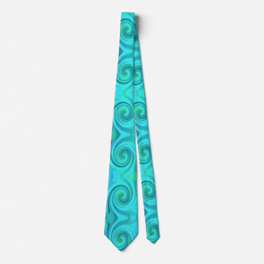Groovy Cool Abstract Aqua Liquid Art Swirl Stropdas (Voorkant)