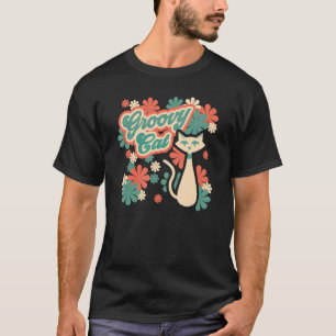 Groovy Cool Funky Cat Psychedelic Retro  60 T-shirt