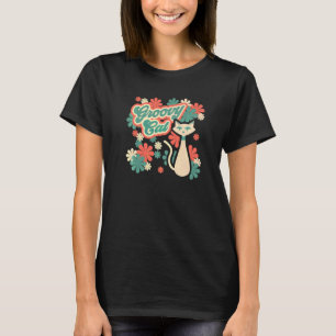 Groovy Cool Funky Kat Psychedelisch Retro Vintage T-shirt