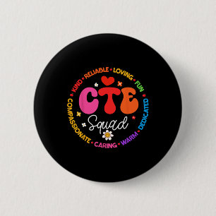 Groovy CTE Squad Leraar CK naar school Leraren Stu Ronde Button 5,7 Cm