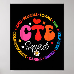 Groovy CTE-team leraar terug naar school leraren Poster