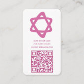 Groovy Custom QR CODE Bar Bat Mitzvah Roze Sterren Informatiekaartje (Voorkant)