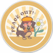 Groovy Dachshund | Afhandelen Custom Cut Sticker (Voorkant)