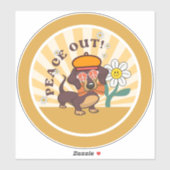 Groovy Dachshund | Afhandelen Custom Cut Sticker (Vel)