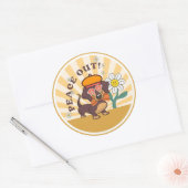 Groovy Dachshund | Rust uit Ronde Sticker (Envelop)