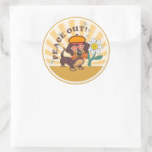 Groovy Dachshund | Rust uit Ronde Sticker (Tas)