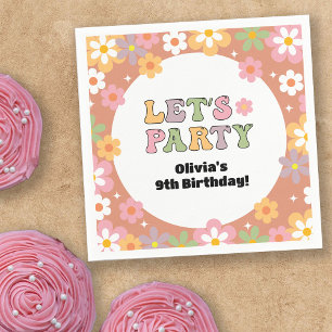 Groovy Daisies Hippie Meisje Verjaardag Servet