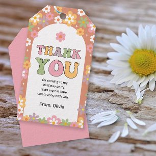Groovy Daisies Hippie Verjaardag Bedankt Cadeaulabel